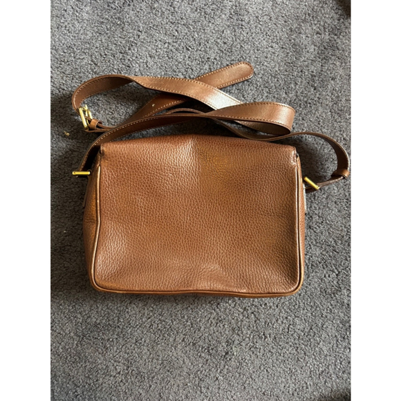 Auth CELINE Round Logo Shoulder bag Crossbody Bag Brown Leather - Picture 2 of 8